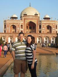 Rachel with her husband-to-be Matt on one of their globe trotting journeys.
